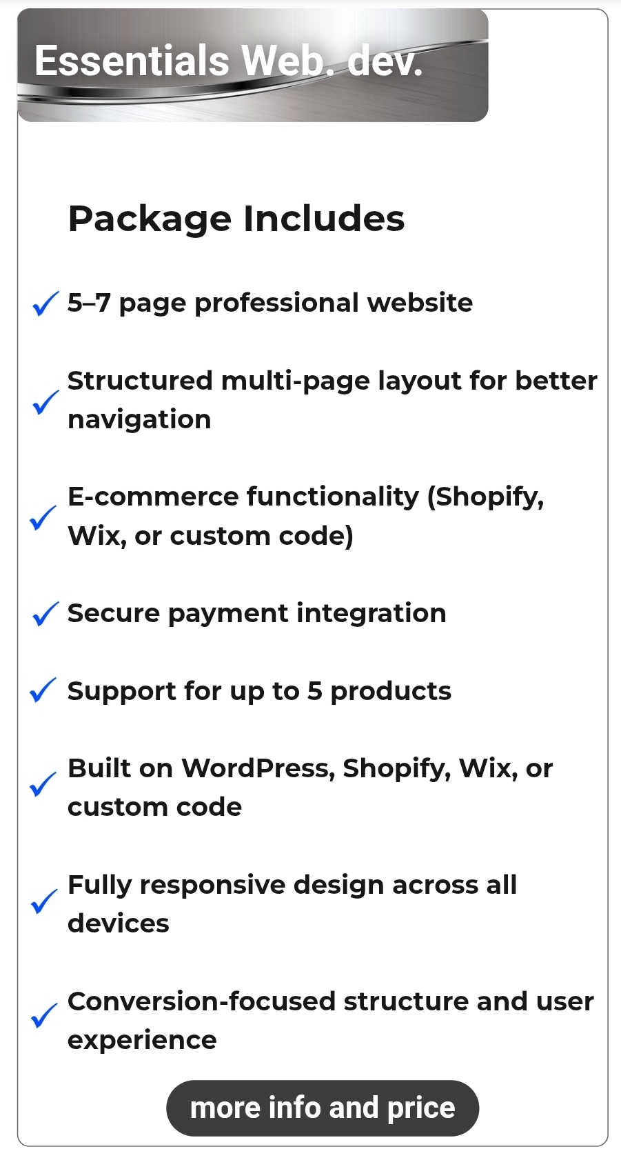 Website development essentials Creadifity