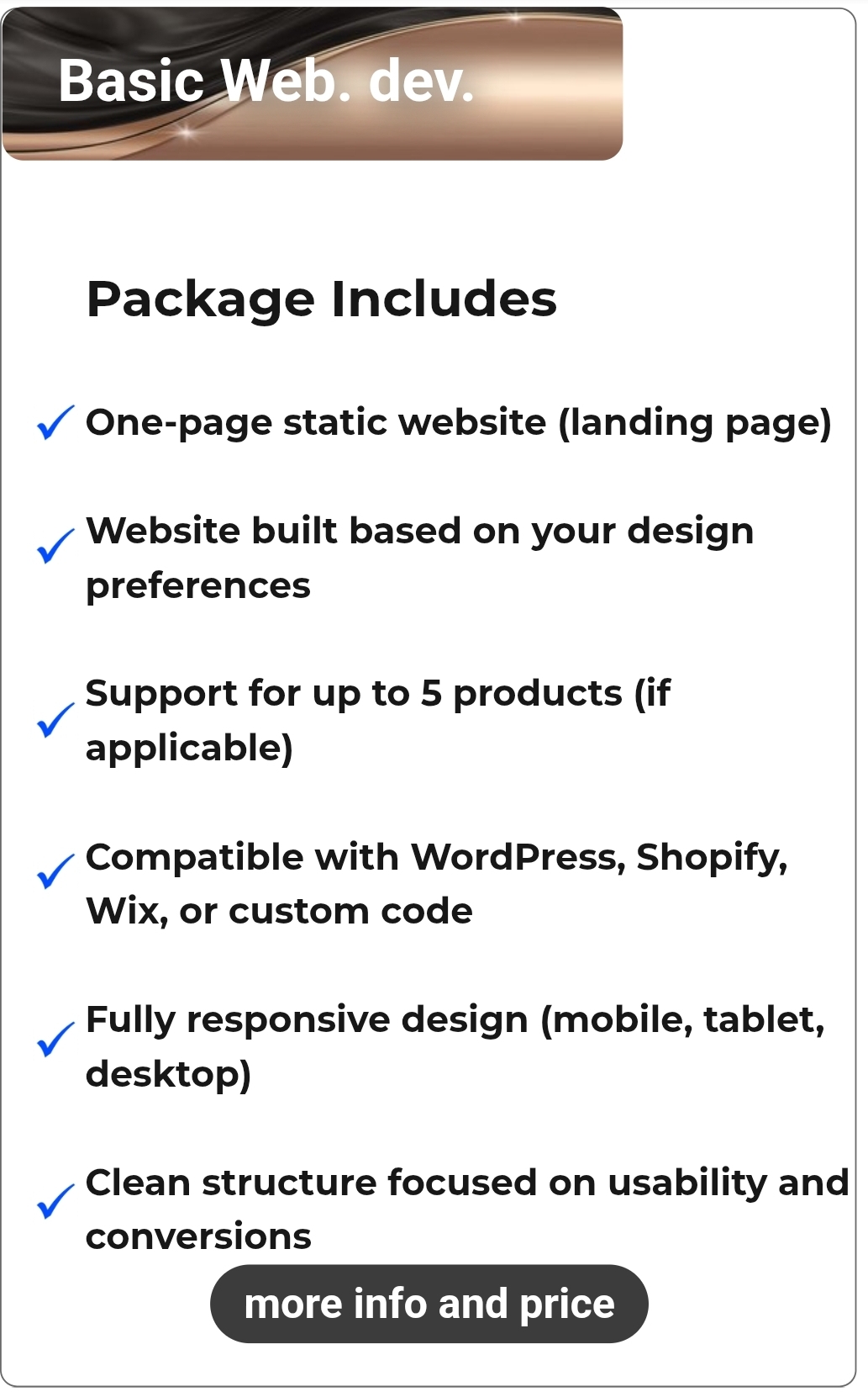 Website development basic Creadifity